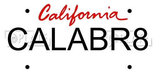 CALABR8 California License Plate