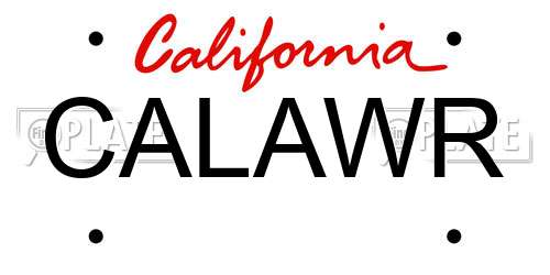 CALAWR California License Plate