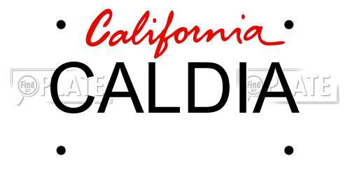 CALDIA California License Plate