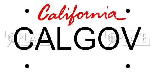 CALGOV California License Plate