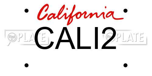 CALI2 California License Plate