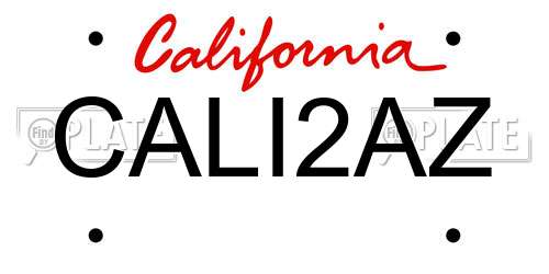 CALI2AZ California License Plate