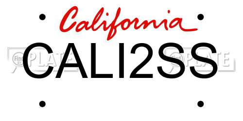 CALI2SS California License Plate