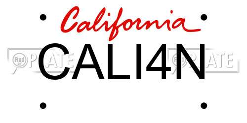 CALI4N California License Plate