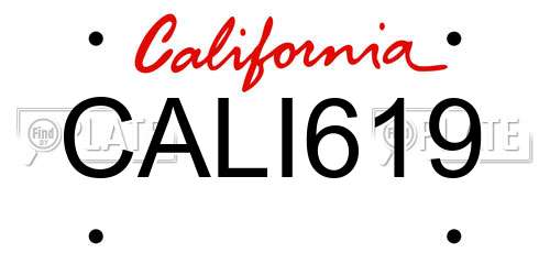 CALI619 California License Plate
