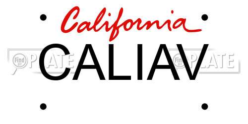 CALIAV California License Plate