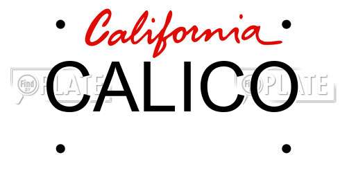 CALICO California License Plate