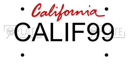 CALIF99 California License Plate