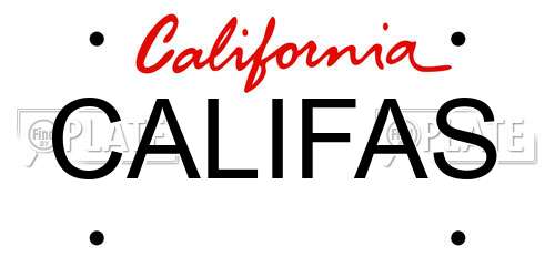 CALIFAS California License Plate