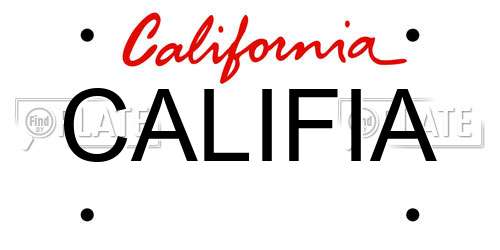 CALIFIA California License Plate