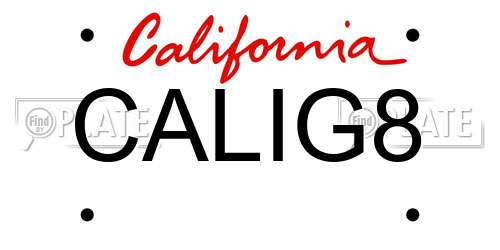 CALIG8 California License Plate