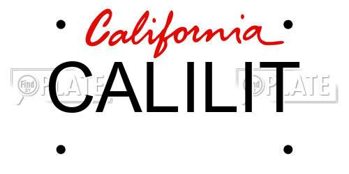 CALILIT California License Plate