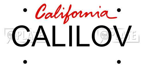 CALILOV California License Plate