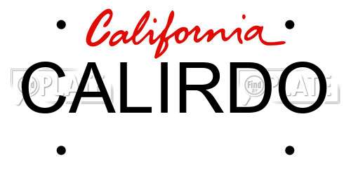 CALIRDO California License Plate