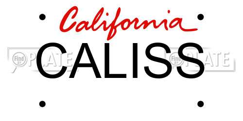 CALISS California License Plate