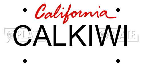 CALKIWI California License Plate