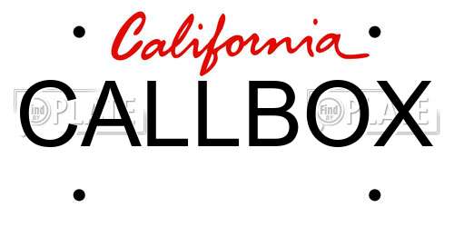 CALLBOX California License Plate