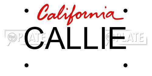 CALLIE California License Plate