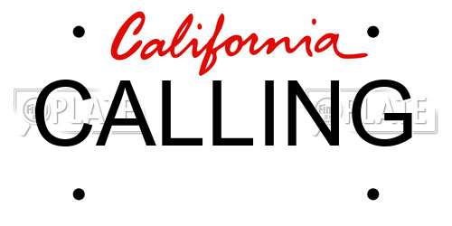 CALLING California License Plate