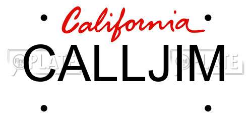 CALLJIM California License Plate