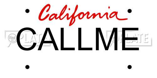 CALLME California License Plate