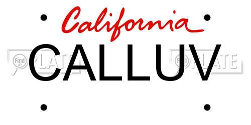 CALLUV California License Plate