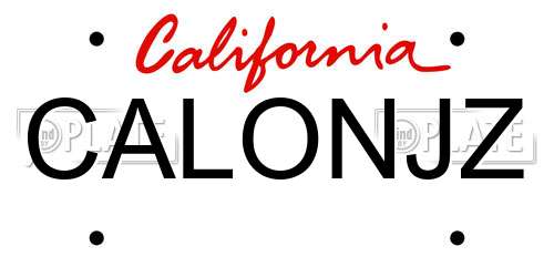 CALONJZ California License Plate