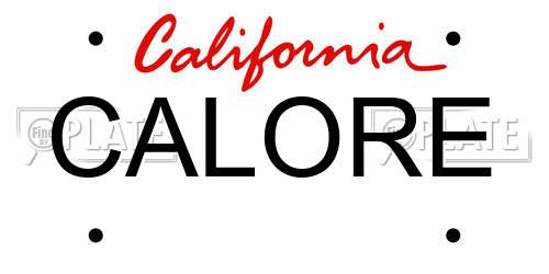 CALORE California License Plate