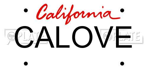 CALOVE California License Plate