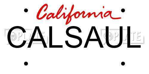 CALSAUL California License Plate