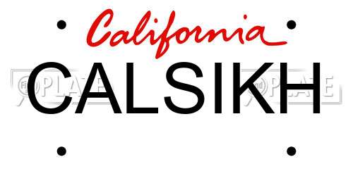 CALSIKH California License Plate