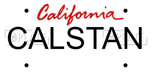 CALSTAN California License Plate