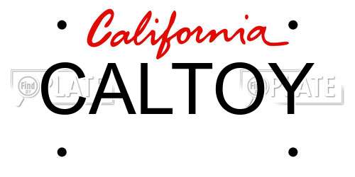 CALTOY California License Plate