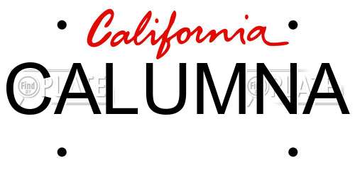 CALUMNA California License Plate