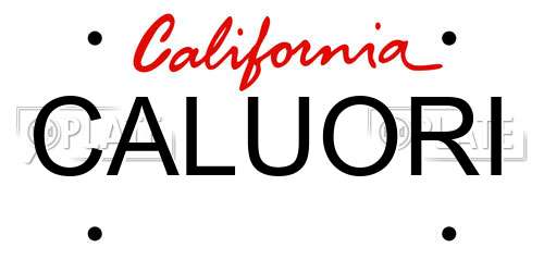 CALUORI California License Plate