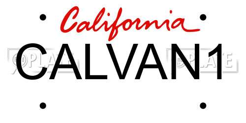 CALVAN1 California License Plate