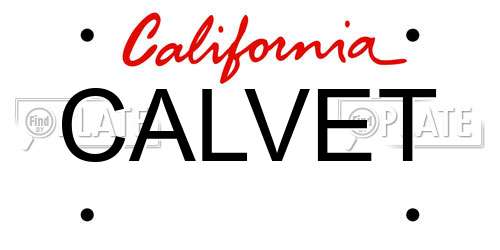 CALVET California License Plate
