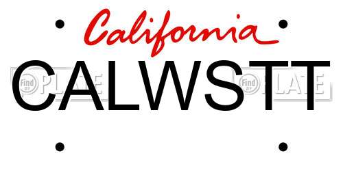 CALWSTT California License Plate