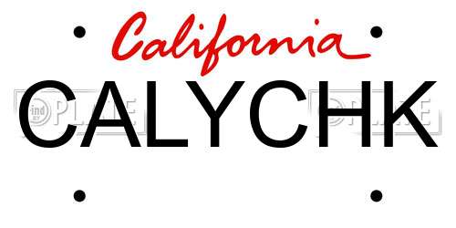 CALYCHK California License Plate