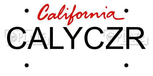 CALYCZR California License Plate