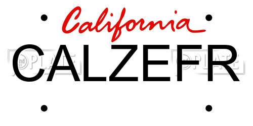 CALZEFR California License Plate