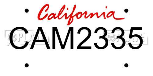 CAM2335 California License Plate