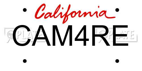 CAM4RE California License Plate