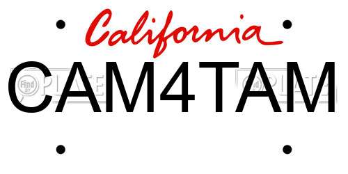 CAM4TAM California License Plate
