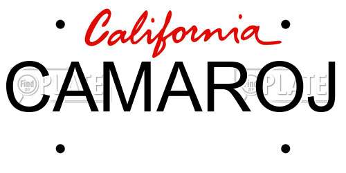 CAMAROJ California License Plate