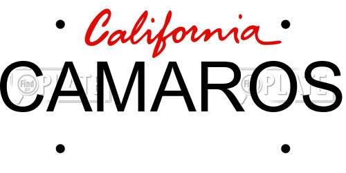 CAMAROS California License Plate