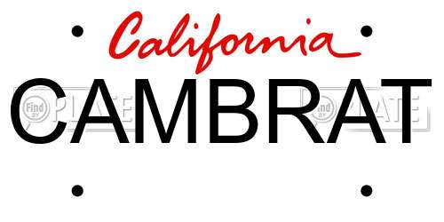 CAMBRAT California License Plate