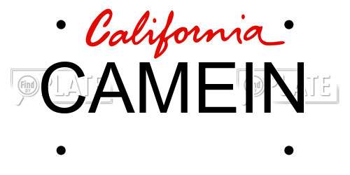 CAMEIN California License Plate