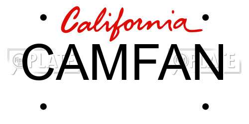 CAMFAN California License Plate