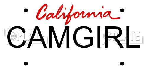 CAMGIRL California License Plate